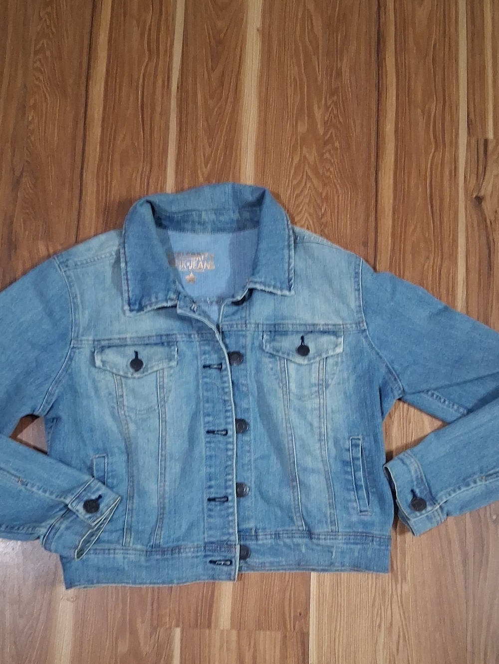 Celebrity Pink Light Blue Denim Jean Jacket